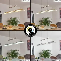 Suspension Bolonda LED Nickel mat, 3 lumières