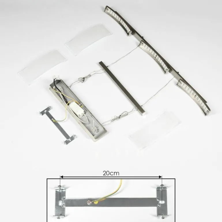 Suspension Bolonda LED Nickel mat, 3 lumières