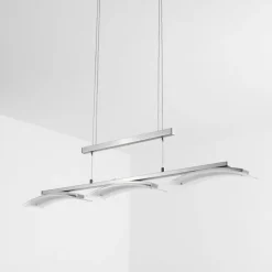 Suspension Bolonda LED Nickel mat, 3 lumières