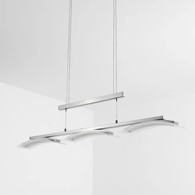 Suspension Bolonda LED Nickel mat, 3 lumières