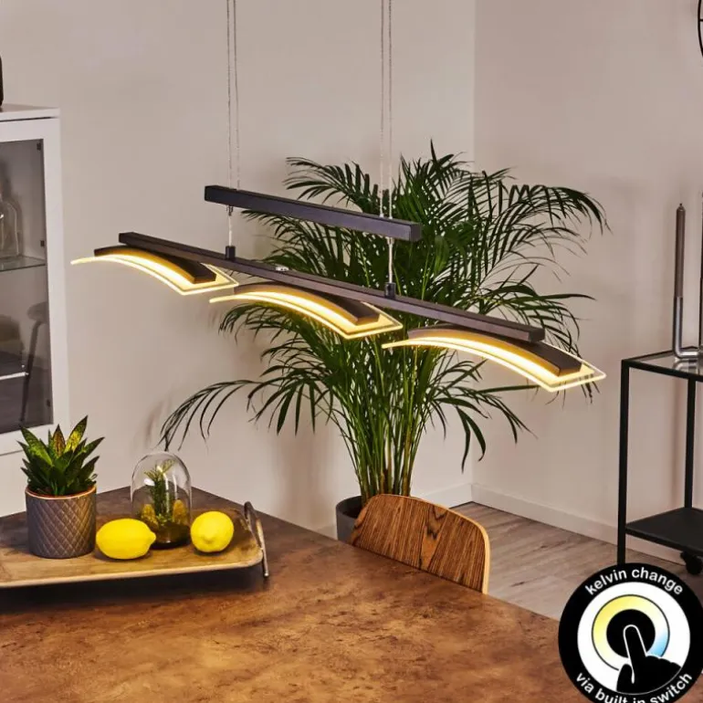 Suspension Bolonda LED Noir, 3 lumières