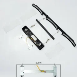 Suspension Bolonda LED Noir, 3 lumières