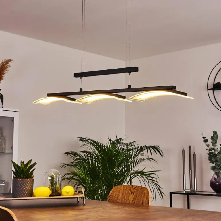 Suspension Bolonda LED Noir, 3 lumières