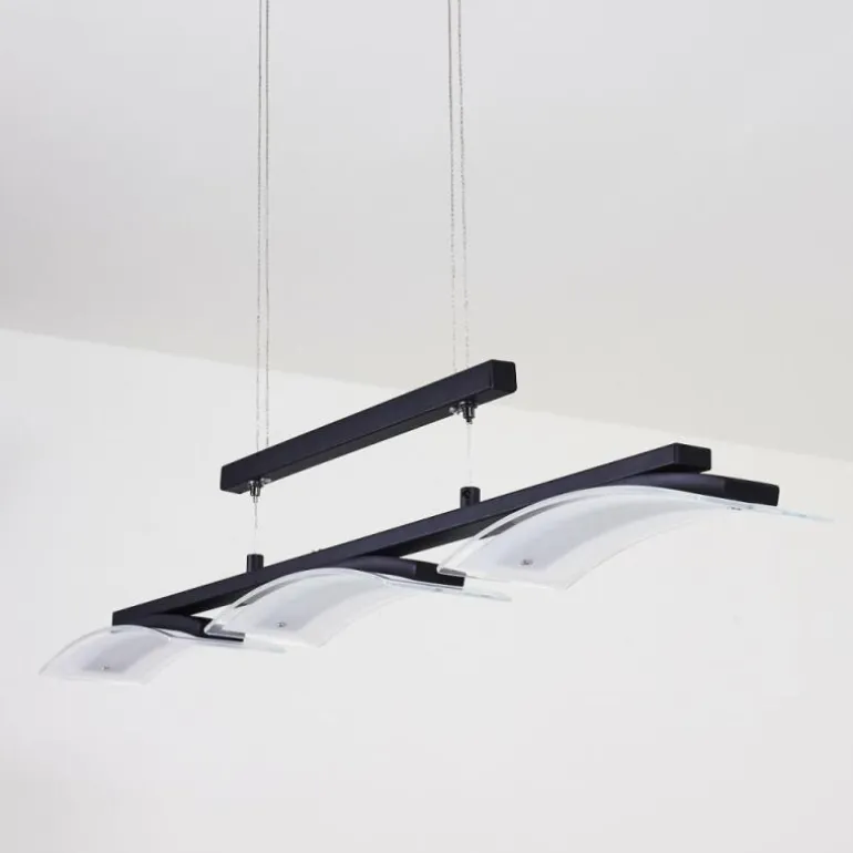 Suspension Bolonda LED Noir, 3 lumières