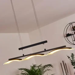 Suspension Bolonda LED Noir, 3 lumières
