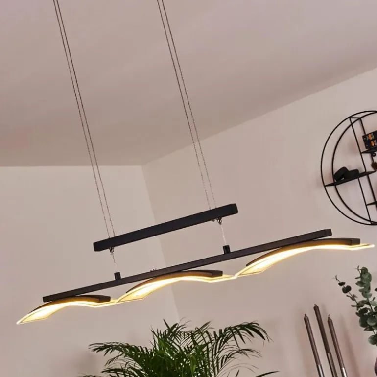 Suspension Bolonda LED Noir, 3 lumières