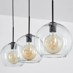 Suspension Boules 25 cm Koyoto Clair, 3 lumières