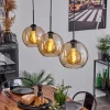 Suspension Boules 25 cm Koyoto Ambre, 3 lumières