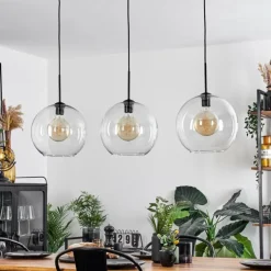Suspension Boules 30 cm Koyoto Clair, 3 lumières