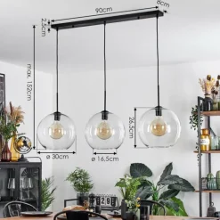 Suspension Boules 30 cm Koyoto Clair, 3 lumières