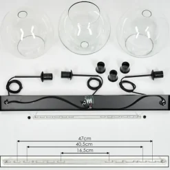 Suspension Boules 30 cm Koyoto Clair, 3 lumières