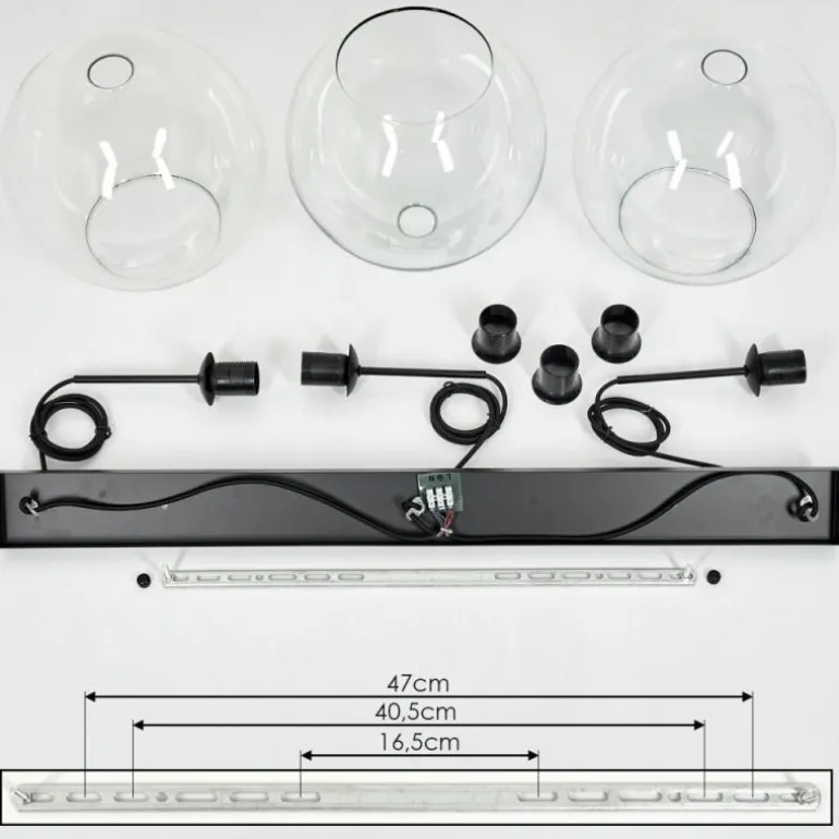 Suspension Boules 30 cm Koyoto Clair, 3 lumières