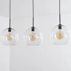 Suspension Boules 30 cm Koyoto Clair, 3 lumières