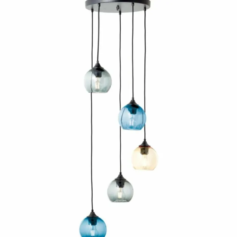 Suspension Brilliant Amiri Noir, 5 lumières