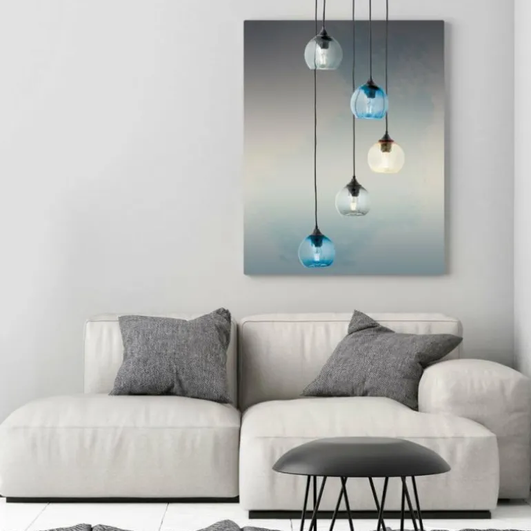Suspension Brilliant Amiri Noir, 5 lumières