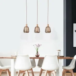 Suspension Brilliant Wallace Moka, 3 lumières