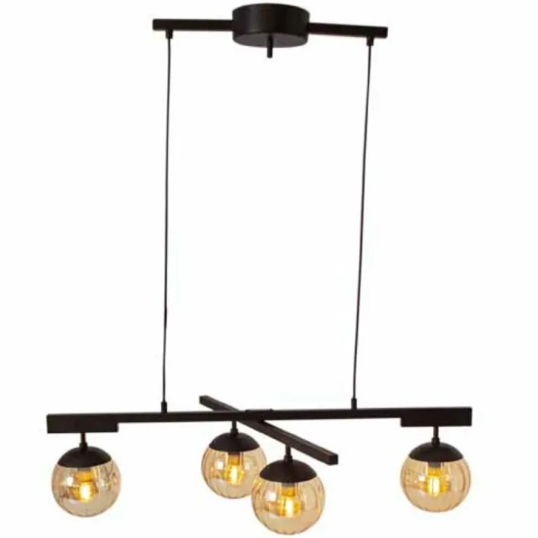 Suspension By Rydens Labelle Noir, 4 lumières
