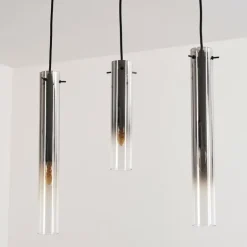 Suspension Caimitte Clair, Fumé, 3 lumières