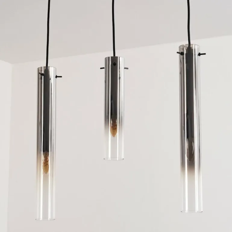 Suspension Caimitte Clair, Fumé, 3 lumières