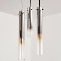 Suspension Caimitte Clair, Fumé, 3 lumières