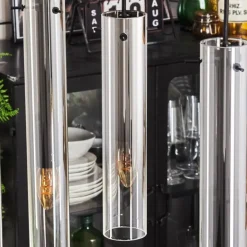 Suspension Caimitte Clair, Fumé, 4 lumières