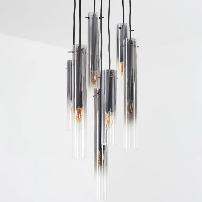 Suspension Caimitte Noir, 7 lumières
