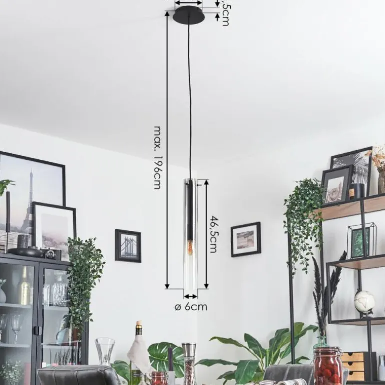 Suspension Caimitte Noir, 1 lumière