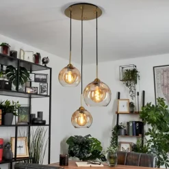 Suspension Calapa Laiton, 3 lumières