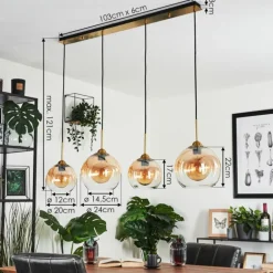 Suspension Calapa Laiton, 4 lumières