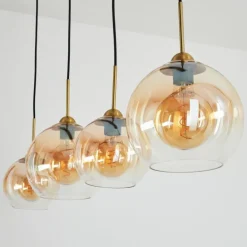 Suspension Calapa Laiton, 4 lumières
