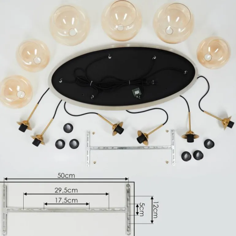 Suspension Calapa Laiton, 6 lumières