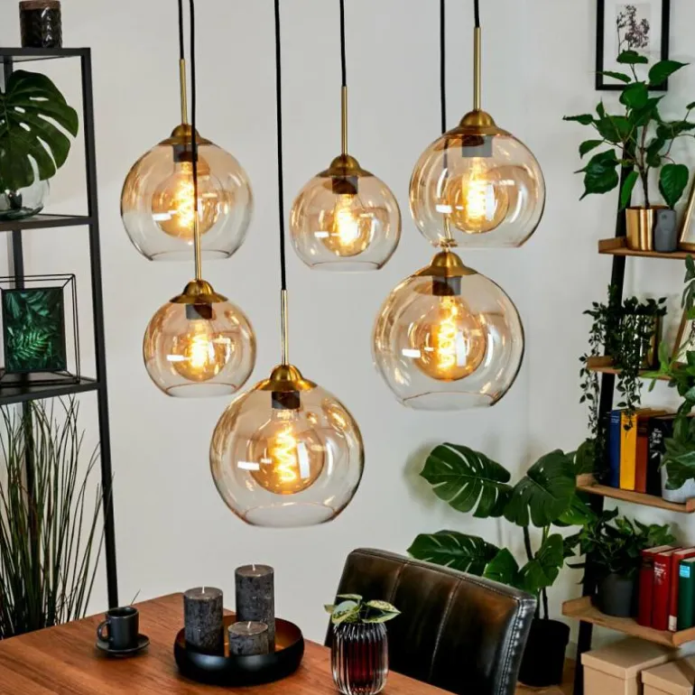Suspension Calapa Laiton, 6 lumières