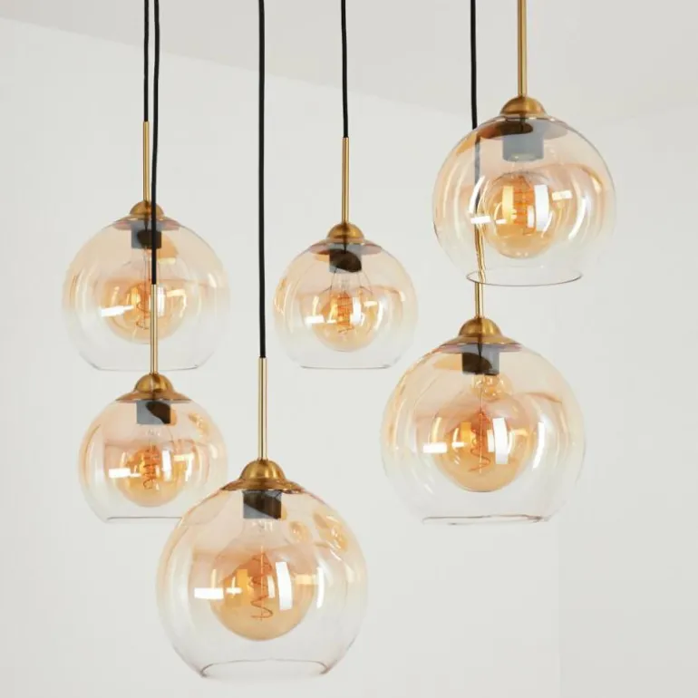 Suspension Calapa Laiton, 6 lumières