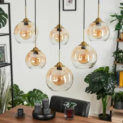 Suspension Calapa Laiton, 6 lumières