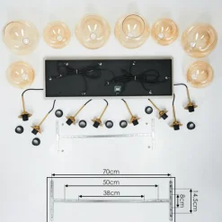 Suspension Calapa Laiton, 8 lumières