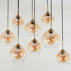 Suspension Calapa Laiton, 8 lumières