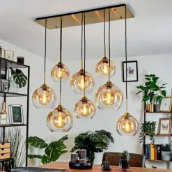 Suspension Calapa Laiton, 8 lumières