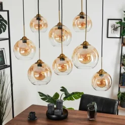 Suspension Calapa Laiton, 8 lumières