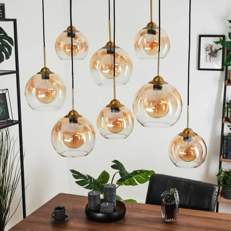 Suspension Calapa Laiton, 8 lumières