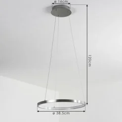 Suspension Calcium LED Nickel mat, 1 lumière