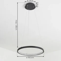 Suspension Calcium LED Noir, 1 lumière