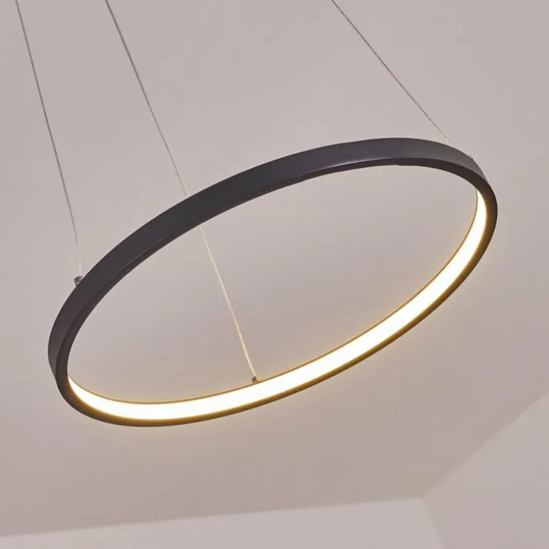 Suspension Calcium LED Noir, 1 lumière