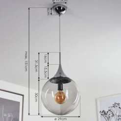 Suspension Calvisi Chrome, 1 lumière