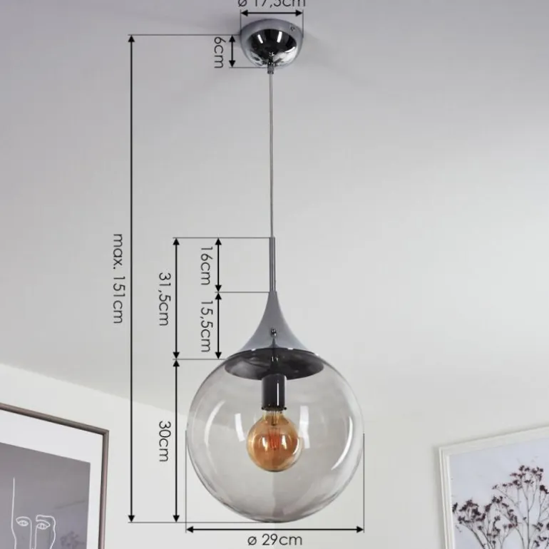 Suspension Calvisi Chrome, 1 lumière