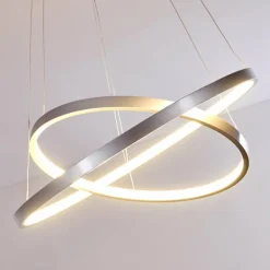 Suspension Canisteo LED Argenté, 2 lumières