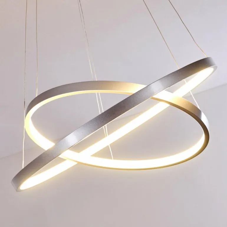 Suspension Canisteo LED Argenté, 2 lumières