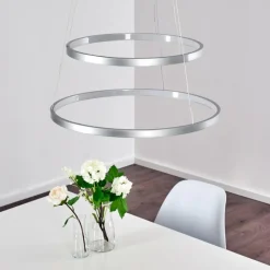 Suspension Canisteo LED Argenté, 2 lumières