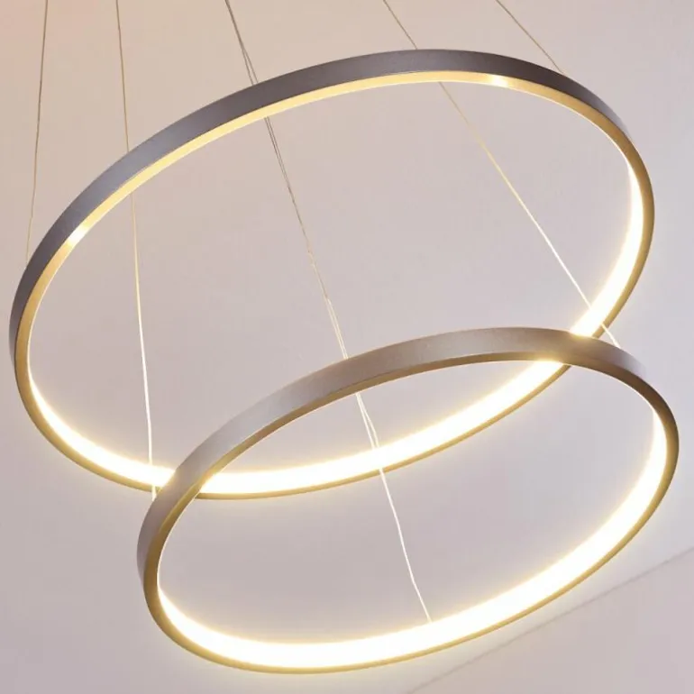 Suspension Canisteo LED Argenté, 2 lumières