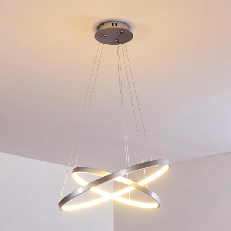 Suspension Canisteo LED Argenté, 2 lumières