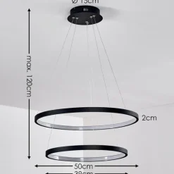 Suspension Canisteo LED Noir, 2 lumières